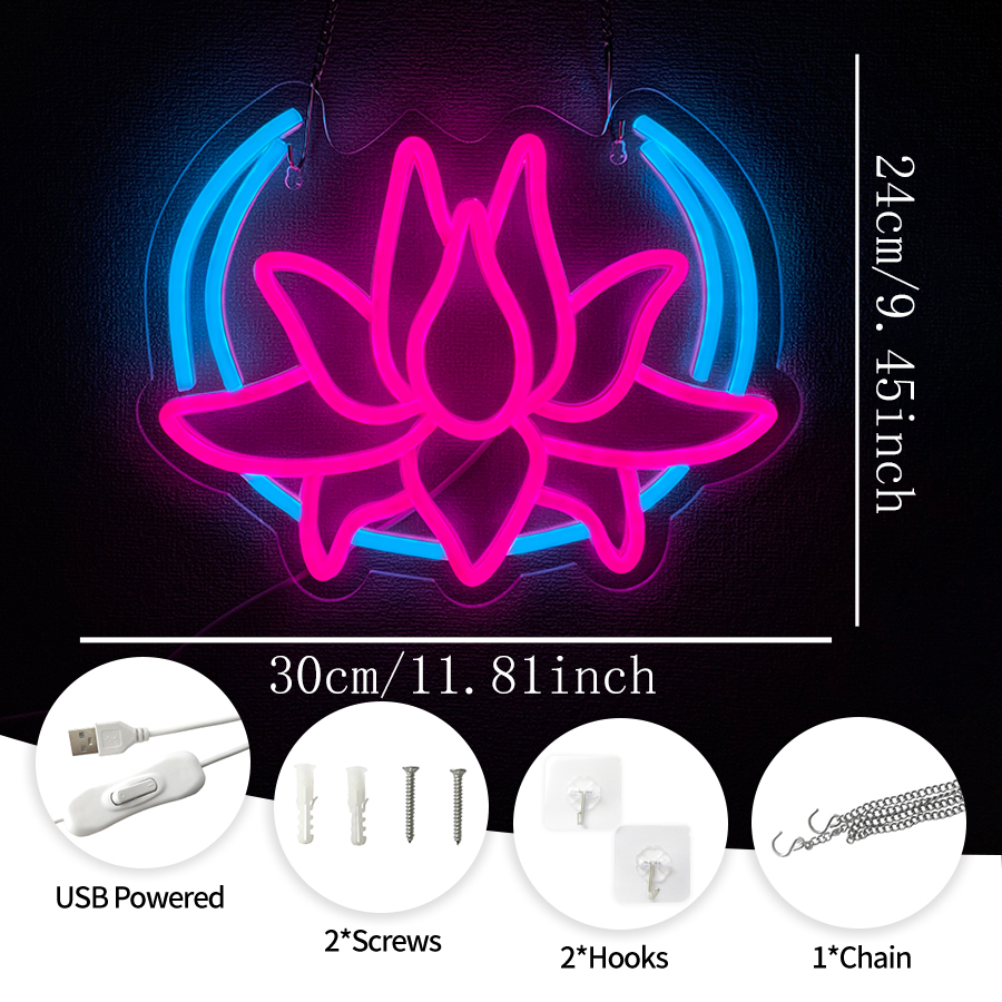 Lotus Neon Sign,LED Neon Light - Pilates Yoga Room 리뷰 및 가격